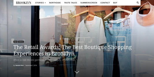 Screen grab of the Retail Awards headline in Brooklyn Magazine