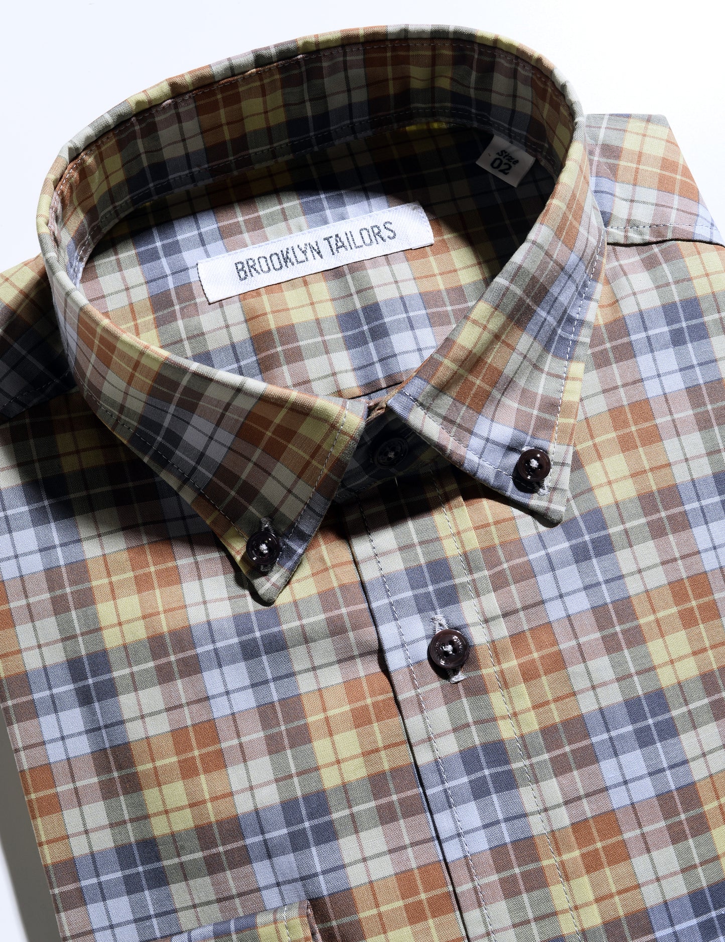 BKT10 Slim Casual Shirt in Cotton Poplin - Forest Plaid