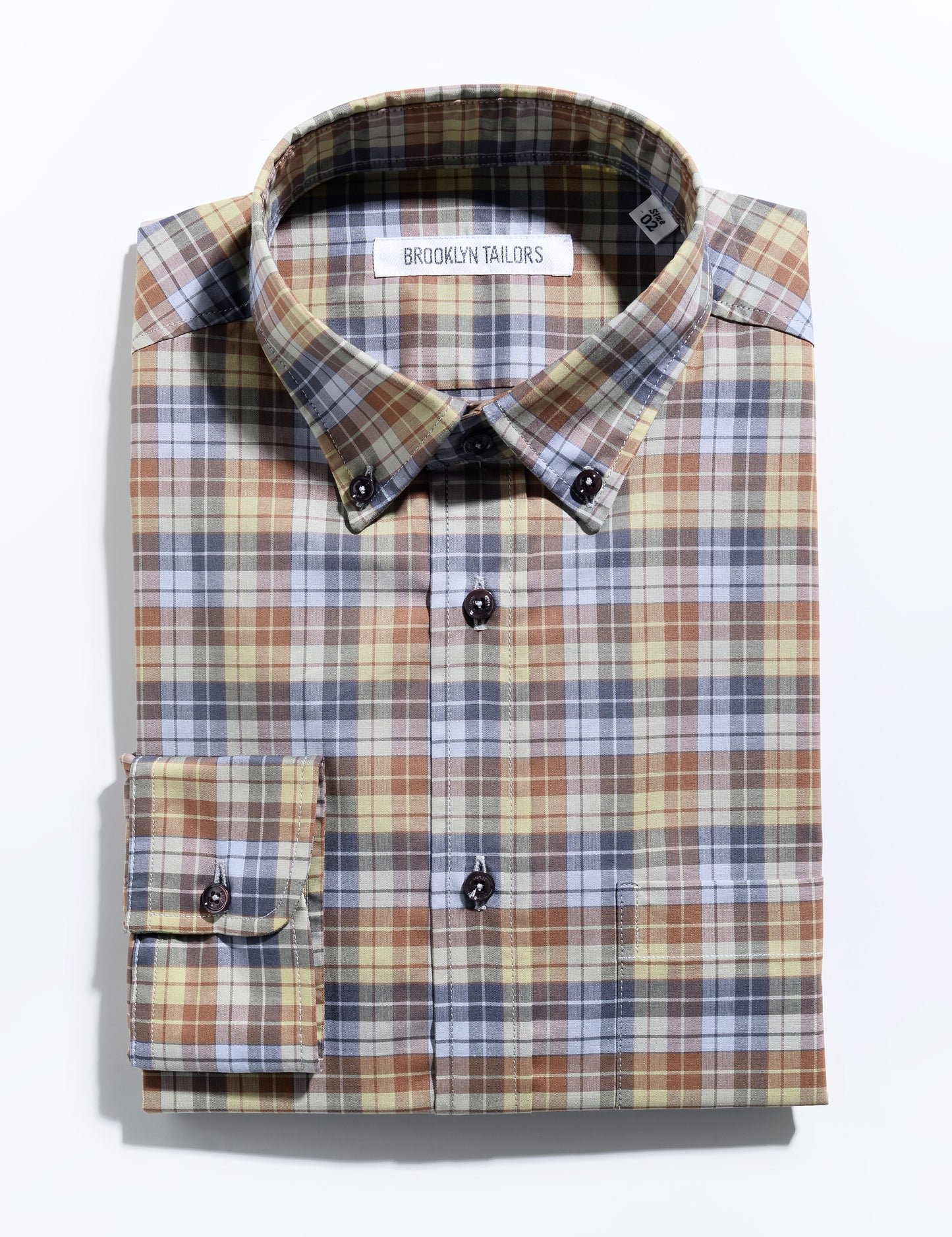 BKT10 Slim Casual Shirt in Cotton Poplin - Forest Plaid