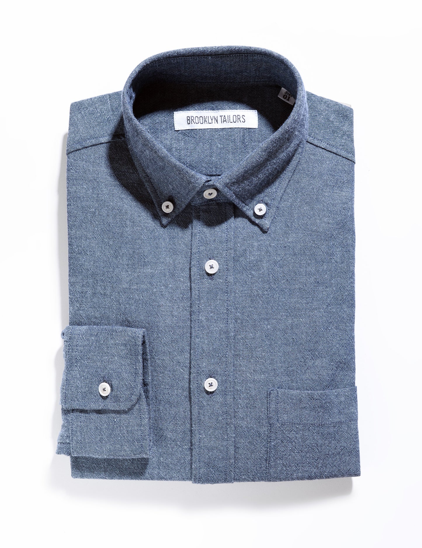 BKT10 Slim Casual Shirt in Sturdy Chambray - Light Indigo