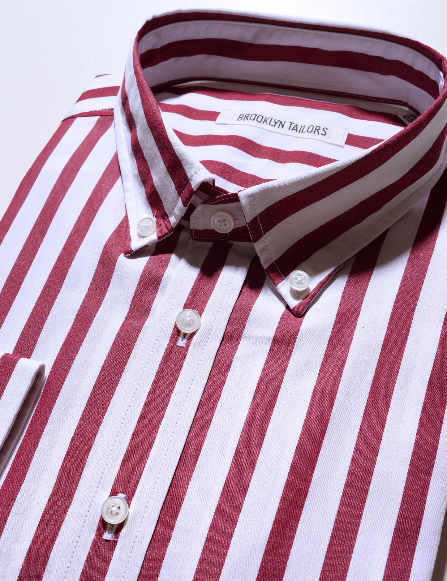 FINAL SALE: BKT10 Slim Casual Shirt in Bold Stripe - Red and White