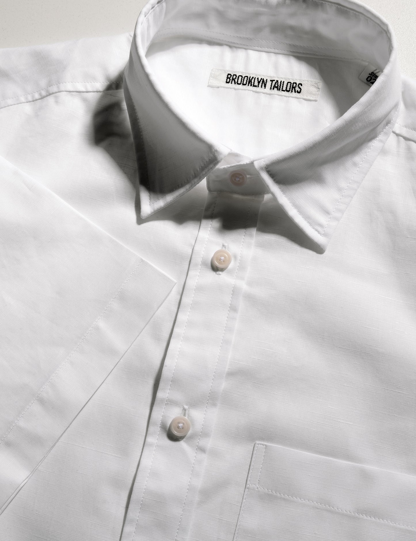 BKT14 Casual Shirt in Cotton / Linen - White