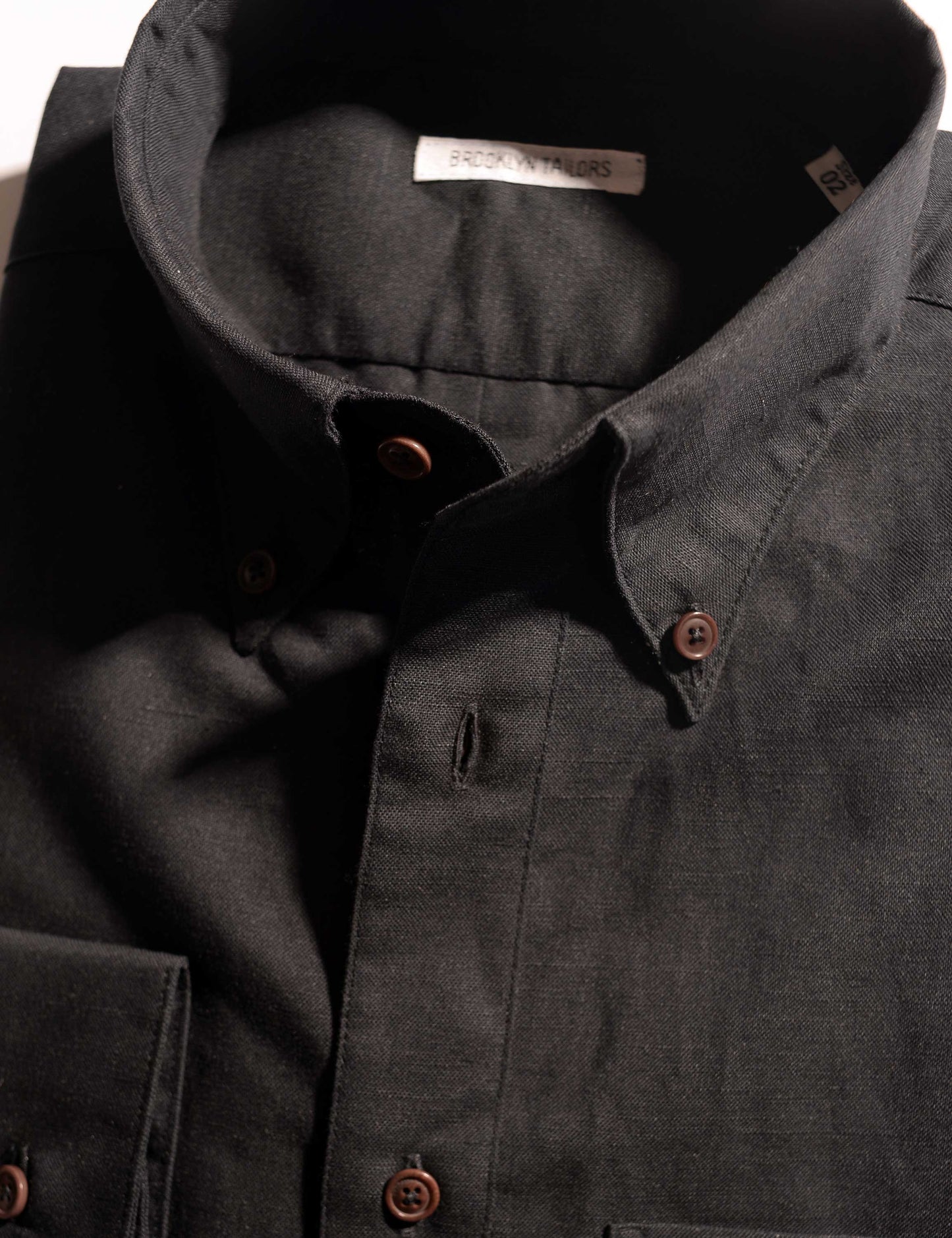 BKT14 Casual Shirt in Summer Weight Linen - Black