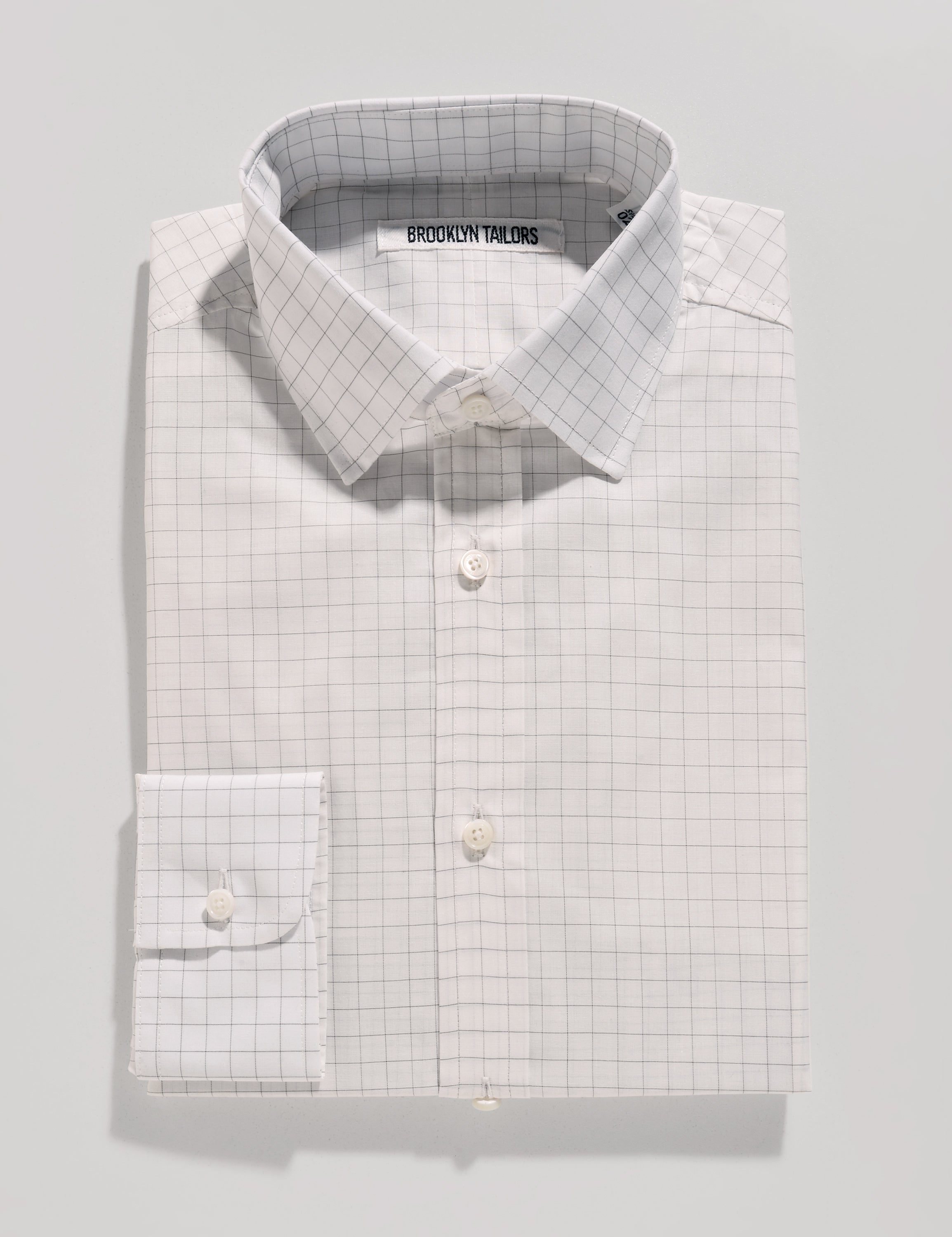BKT20 Slim Dress Shirt Cotton Silk Graph Check