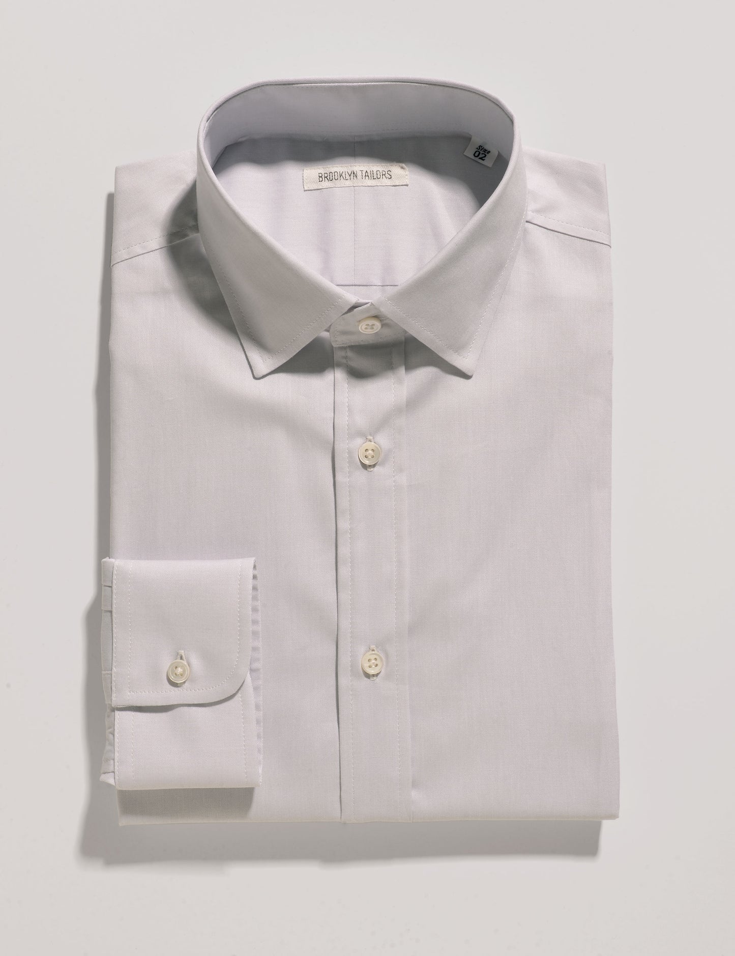 BKT20 Slim Dress Shirt in Pinpoint Oxford - Soft Gray