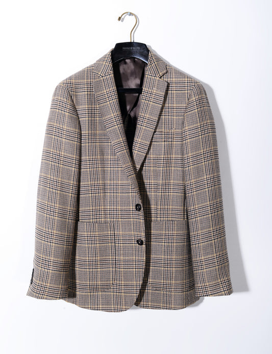 Brooklyn Tailors BKT35 Unstructured Jacket in Vintage Wool - English Plaid full length shot on hanger