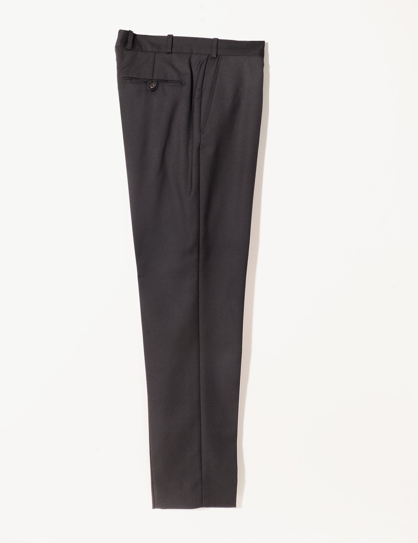 Brooklyn Tailors BKT50 Tailored Trouser in Super 110s Plainweave - Black full length flat shot