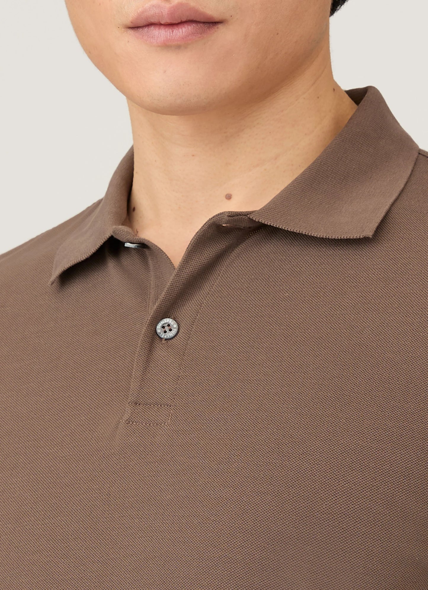 Short Sleeve Pique Polo - Bark