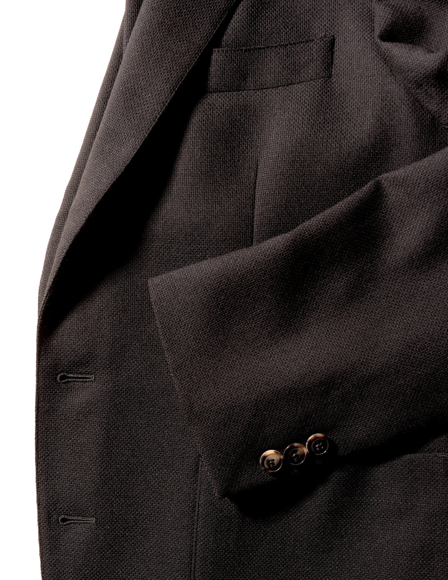 FINAL SALE: BKT35 Unstructured Jacket in Wool Hopsack - Black