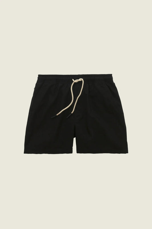 OAS Black Linen Shorts full length flat shot