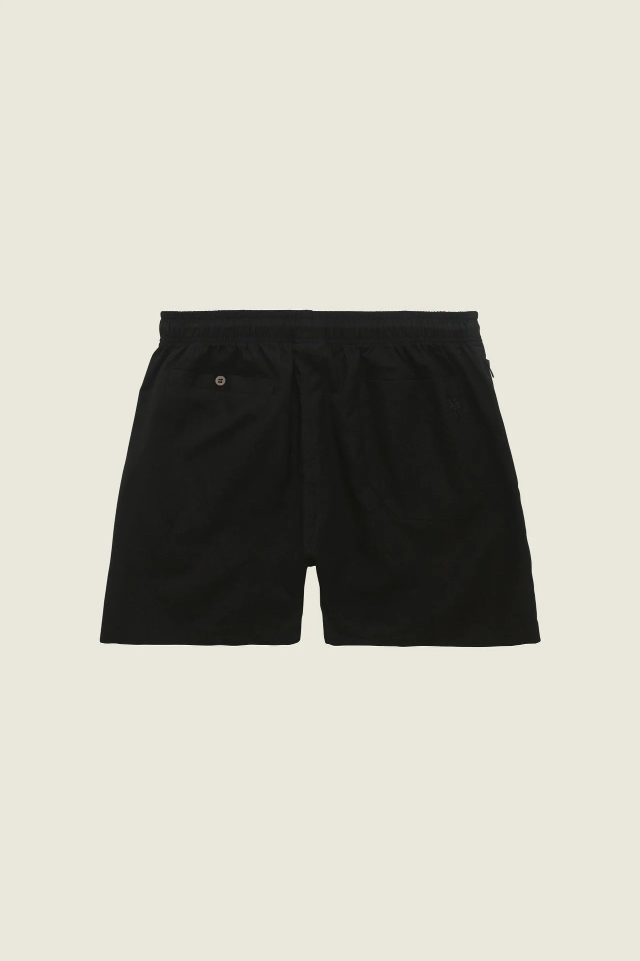 OAS Black Linen Shorts full length back shot