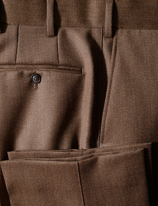 FINAL SALE: BKT36 Straight Leg Trouser in Italian Covert Twill - Chocolate