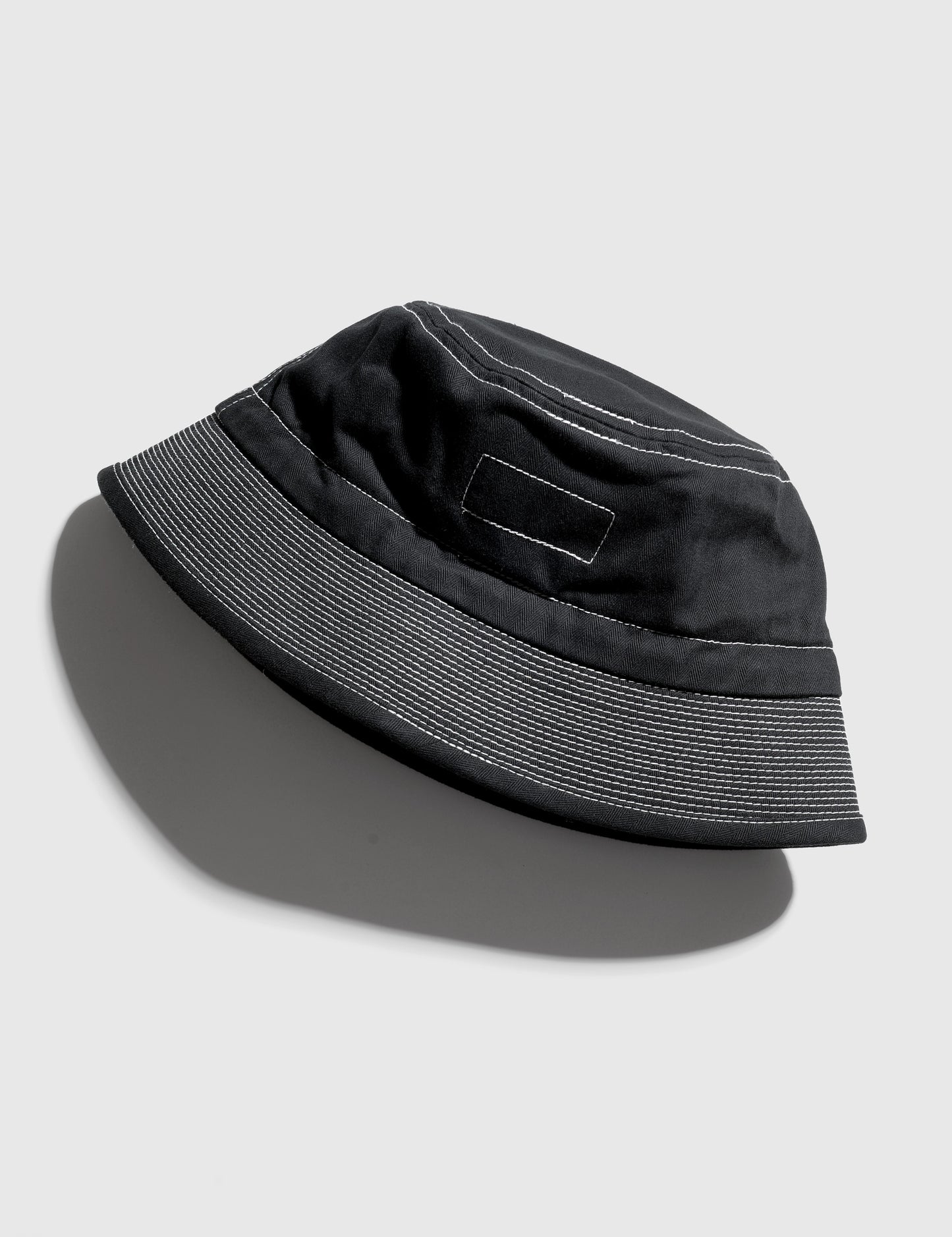FINAL SALE: Organic Cotton Herringbone Bucket Hat - Black