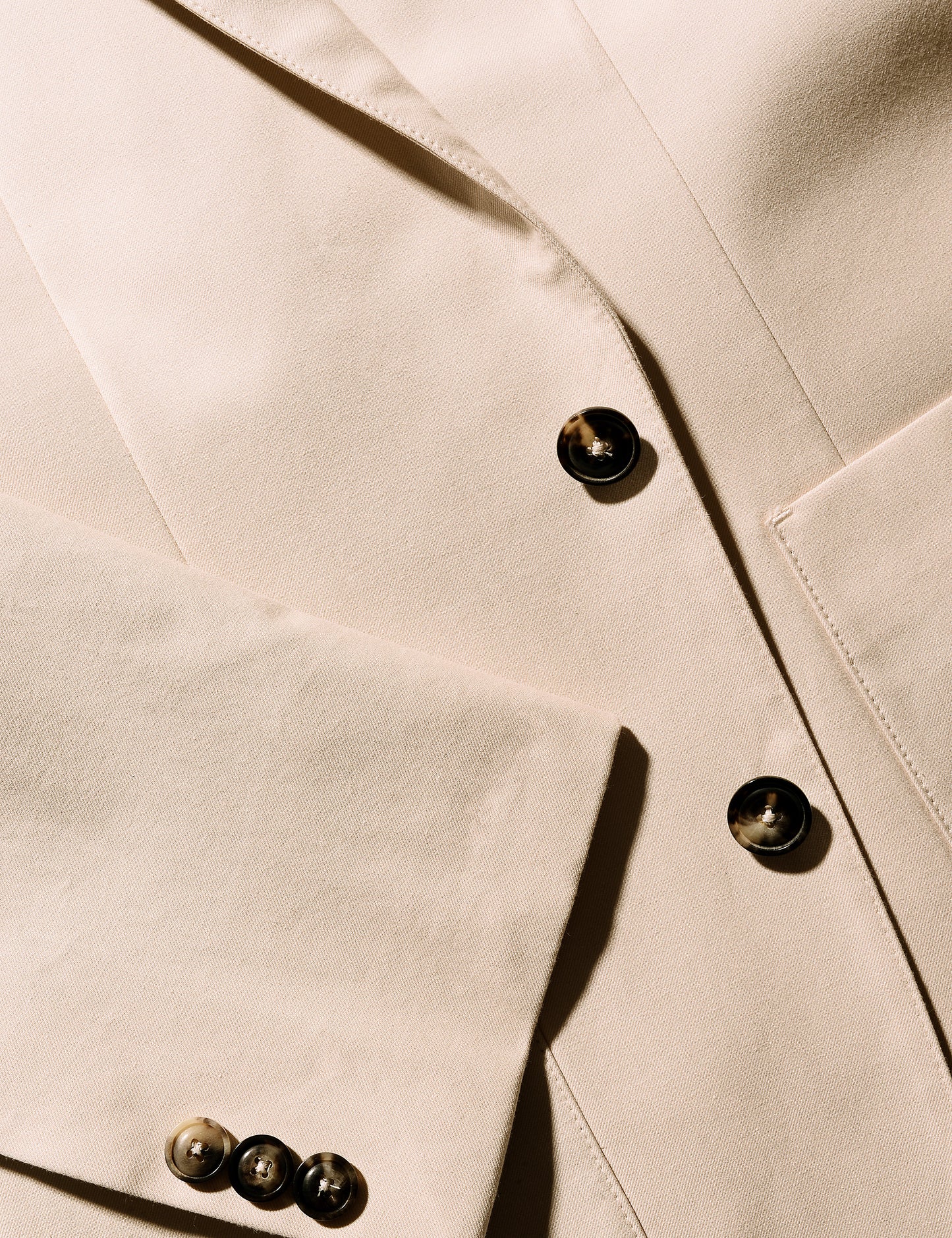 BKT35 Unstructured Jacket in Italian Cotton Twill - Sand