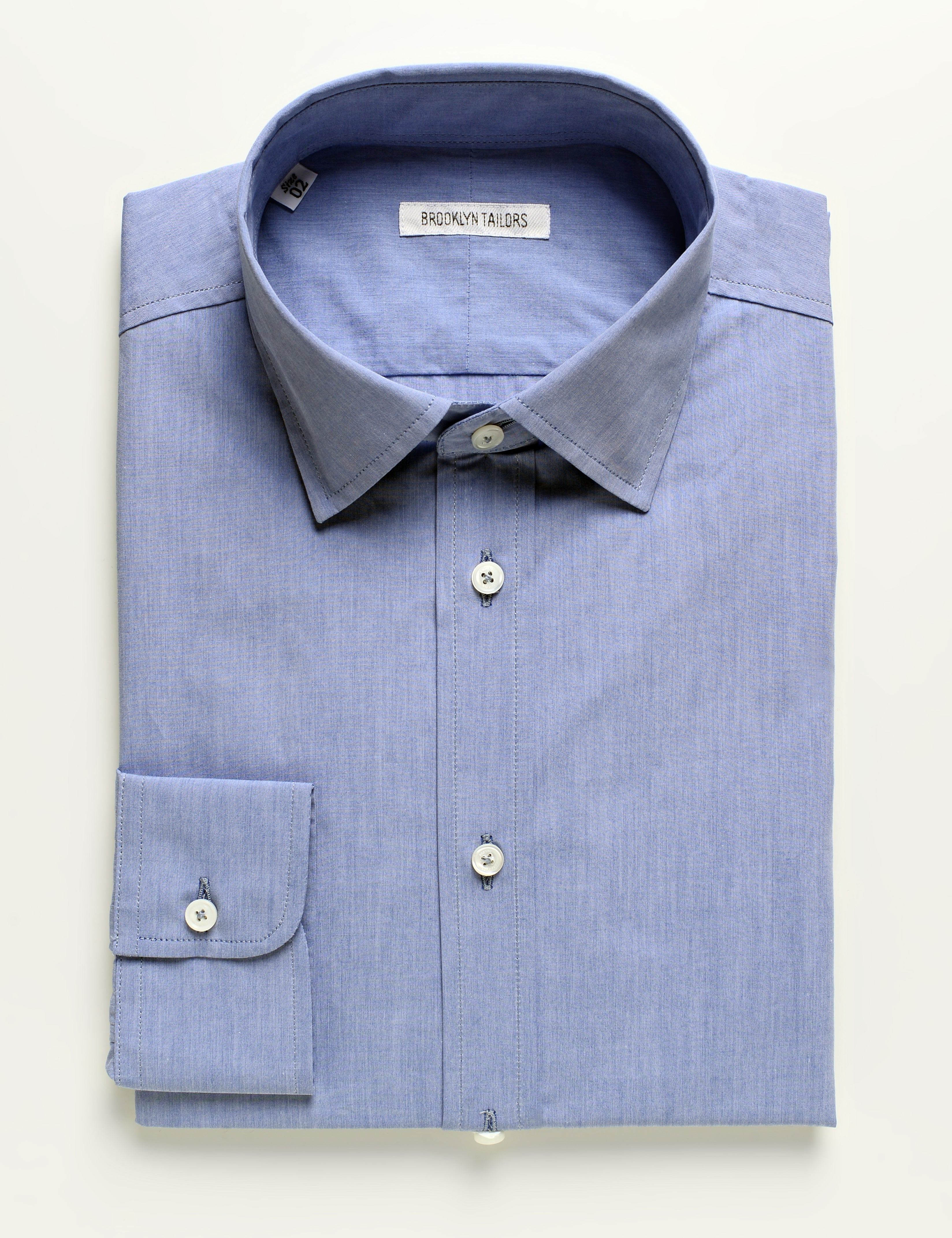 FINAL SALE BKT20 Slim Dress Shirt Cotton Plainweave Azure