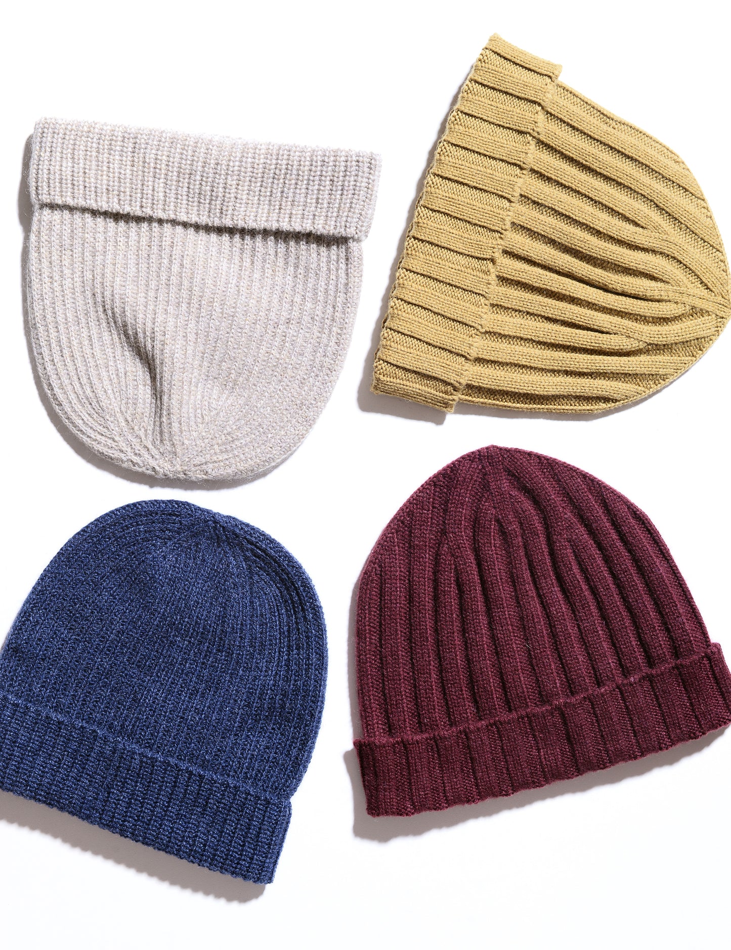 Cashmere Narrow Rib Beanie - Indigo