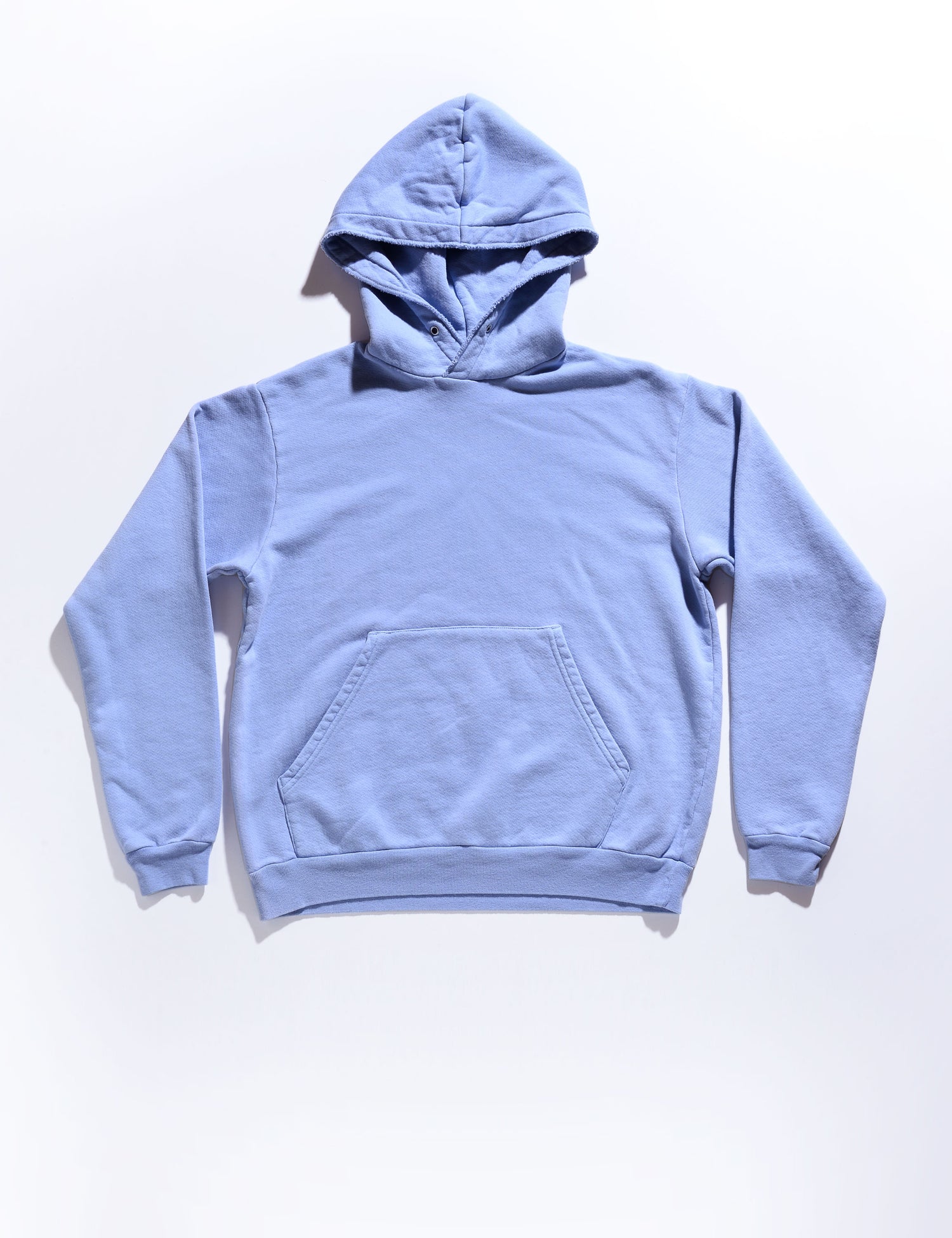 Full length flat shot of Velva Sheen New Hoodie Sweatshirt in Foggy Blue