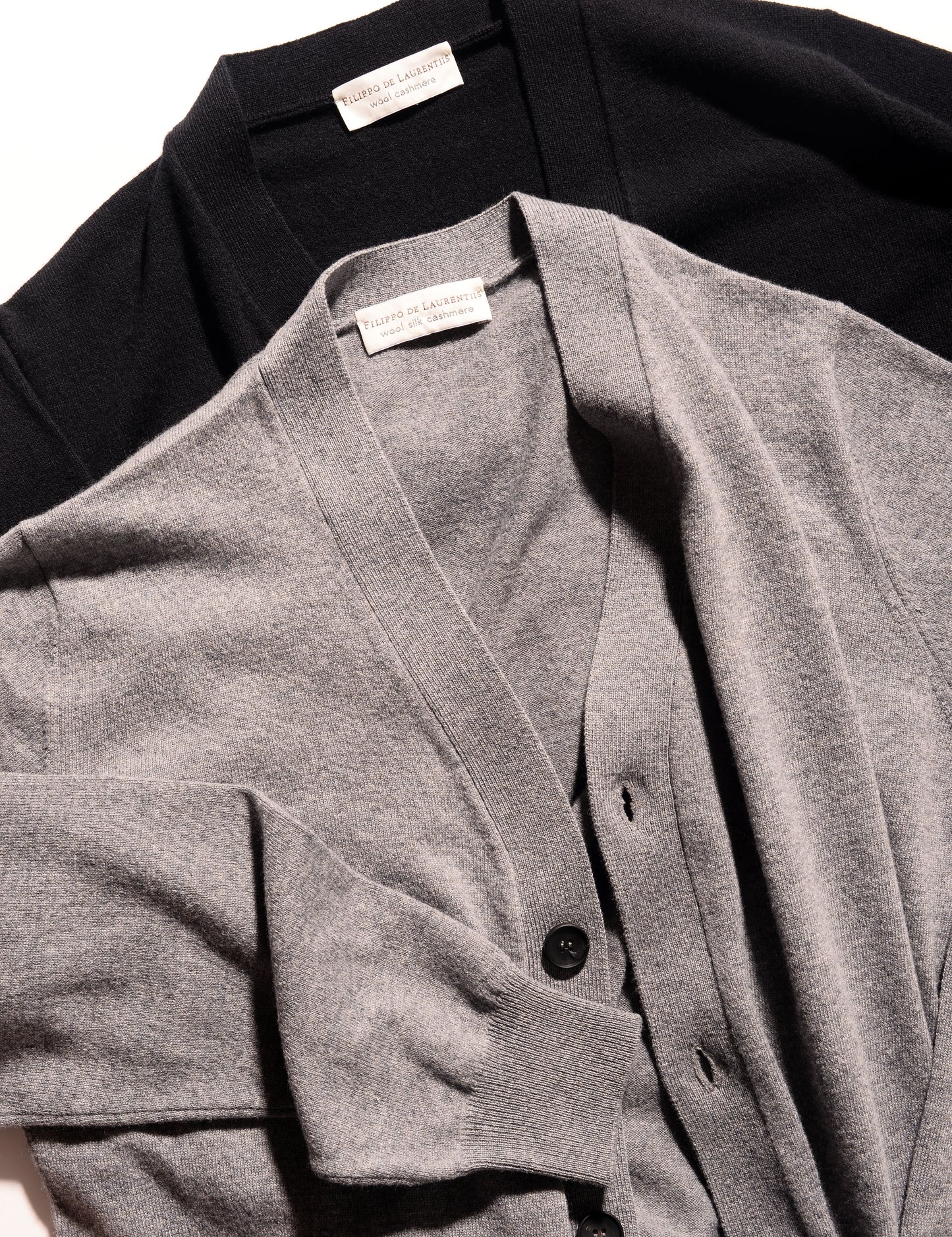 Wool Cashmere Cardigan Sweater - Gray