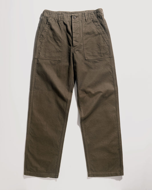 Brushed Flannel US Army Fatigue Pants - Coffee Brown