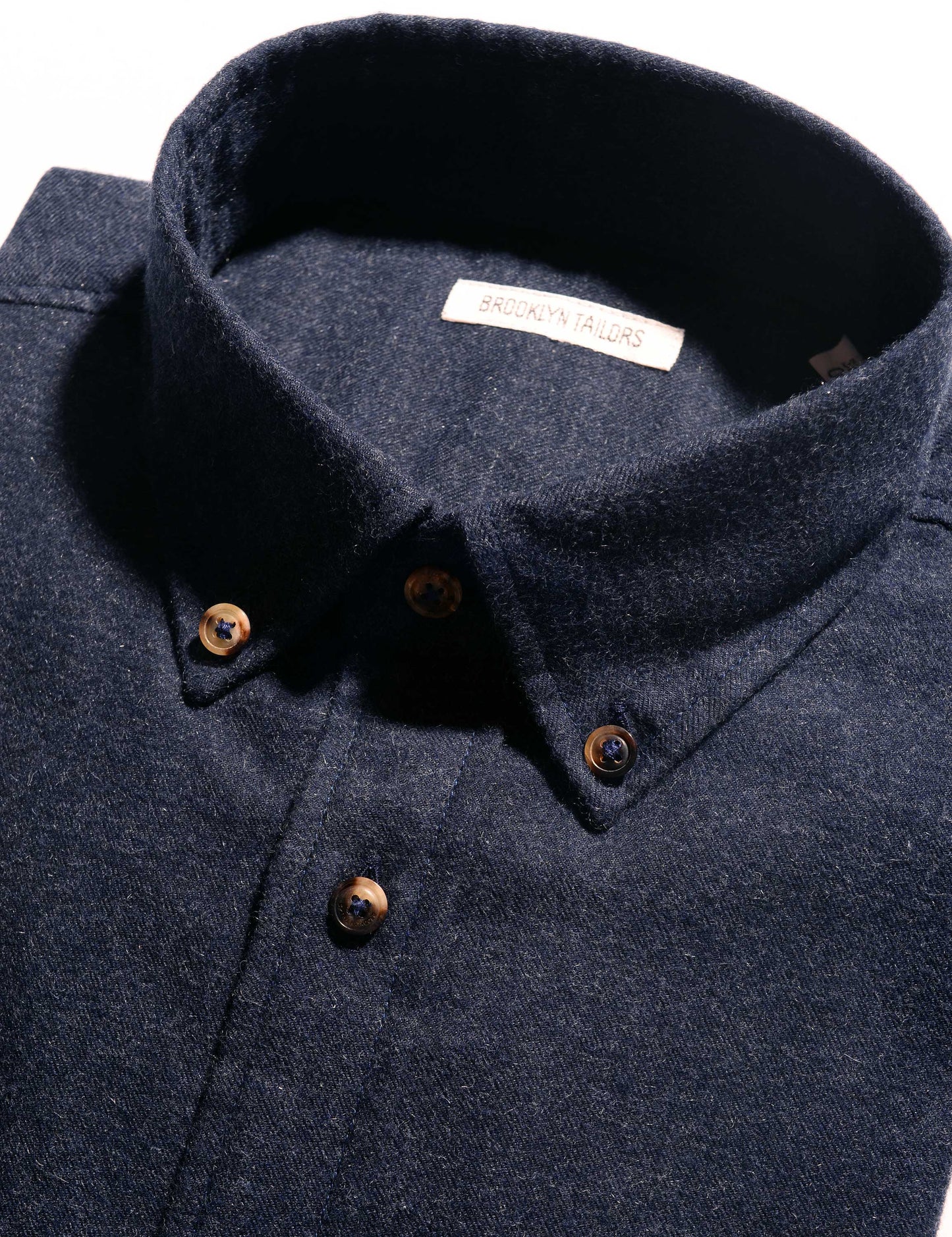 BKT10 Slim Casual Shirt in Cotton Cashmere Flannel - Navy