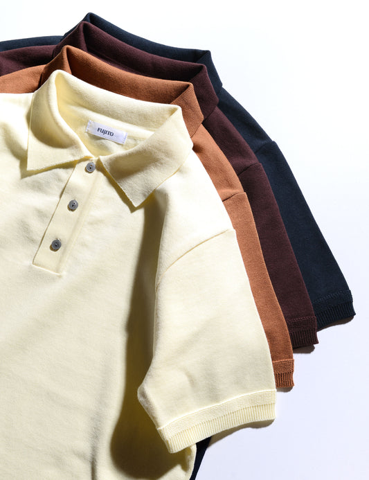Photo of four colors of Fujito Knit Polos