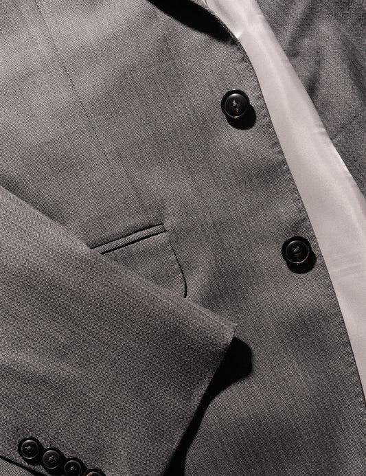 FINAL SALE: BKT50 Tailored Jacket in Super 120s Narrow Herringbone - Asphalt