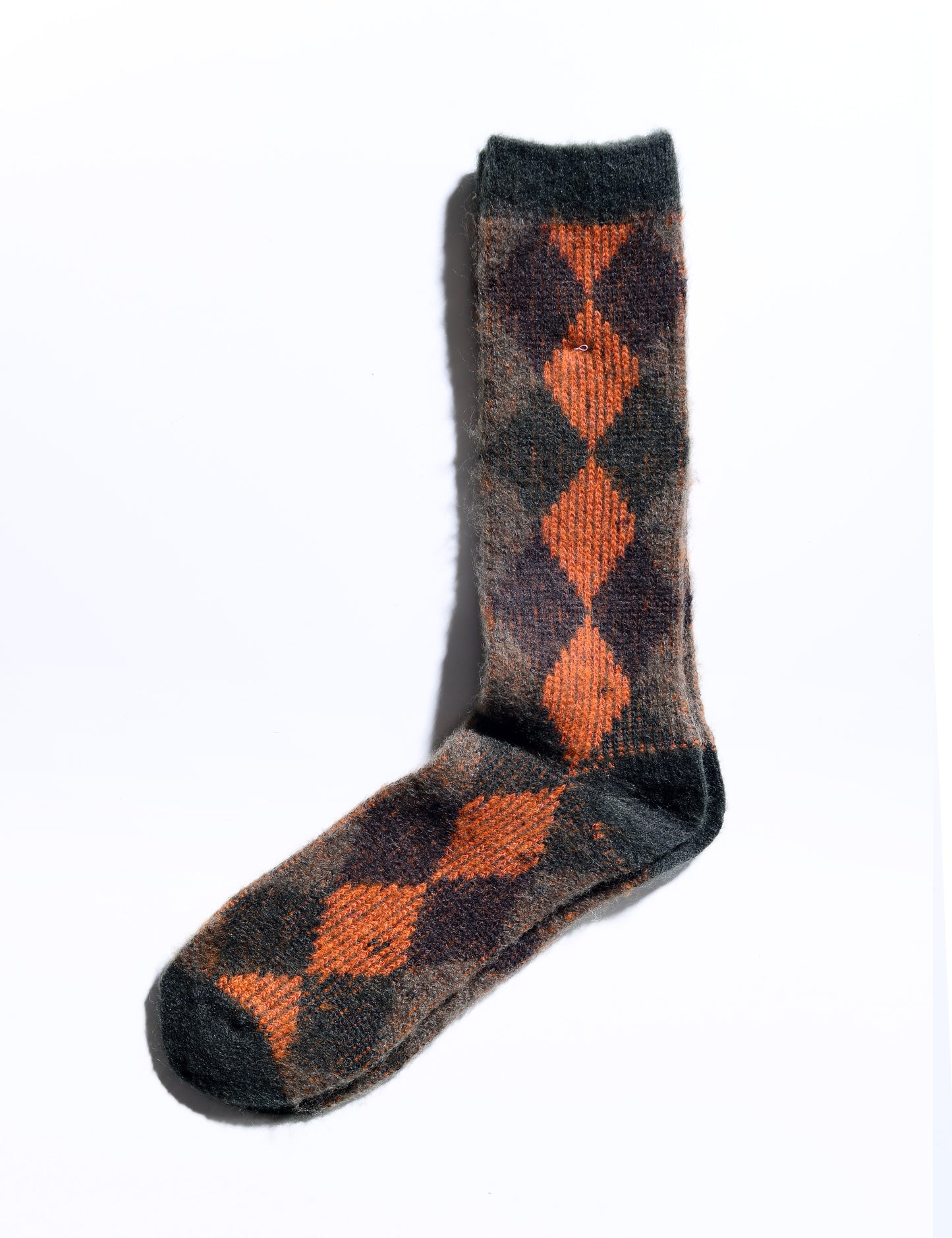 Napping Diamond Jacquard Crew Socks - Moss