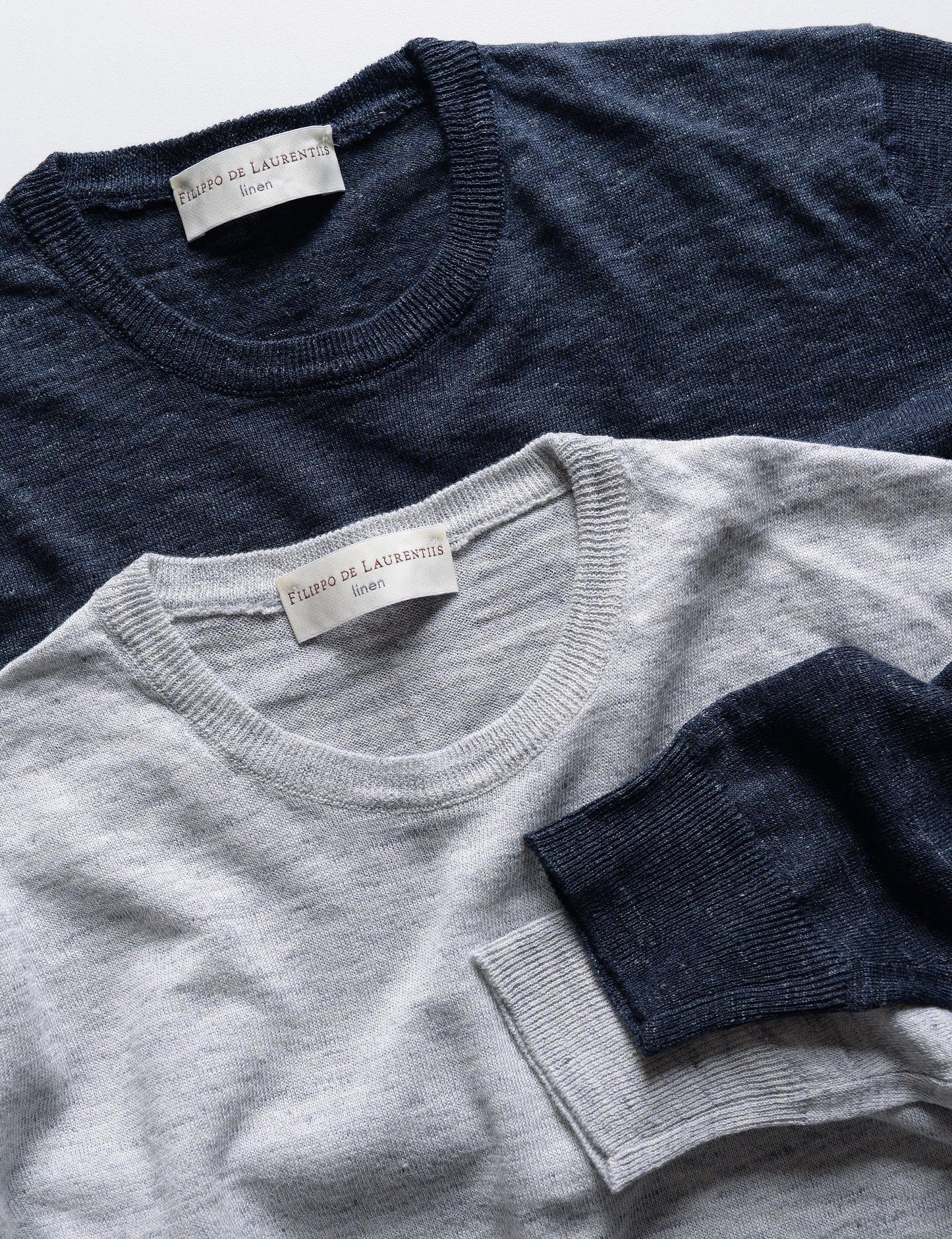 Linen/Cotton Crewneck Sweater - Silver