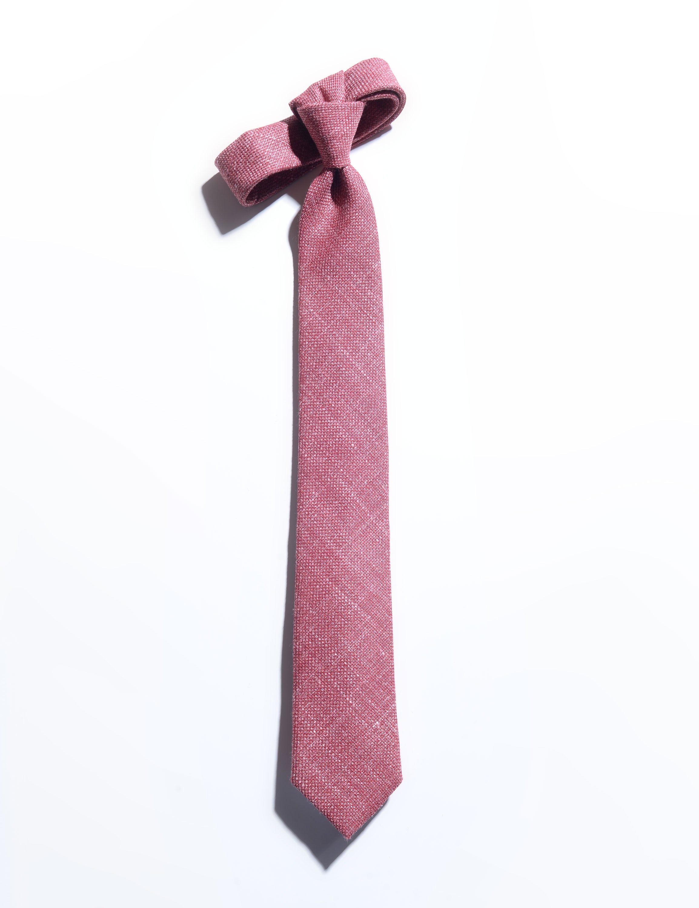 Silk Wool Linen Hopsack Tie Blush