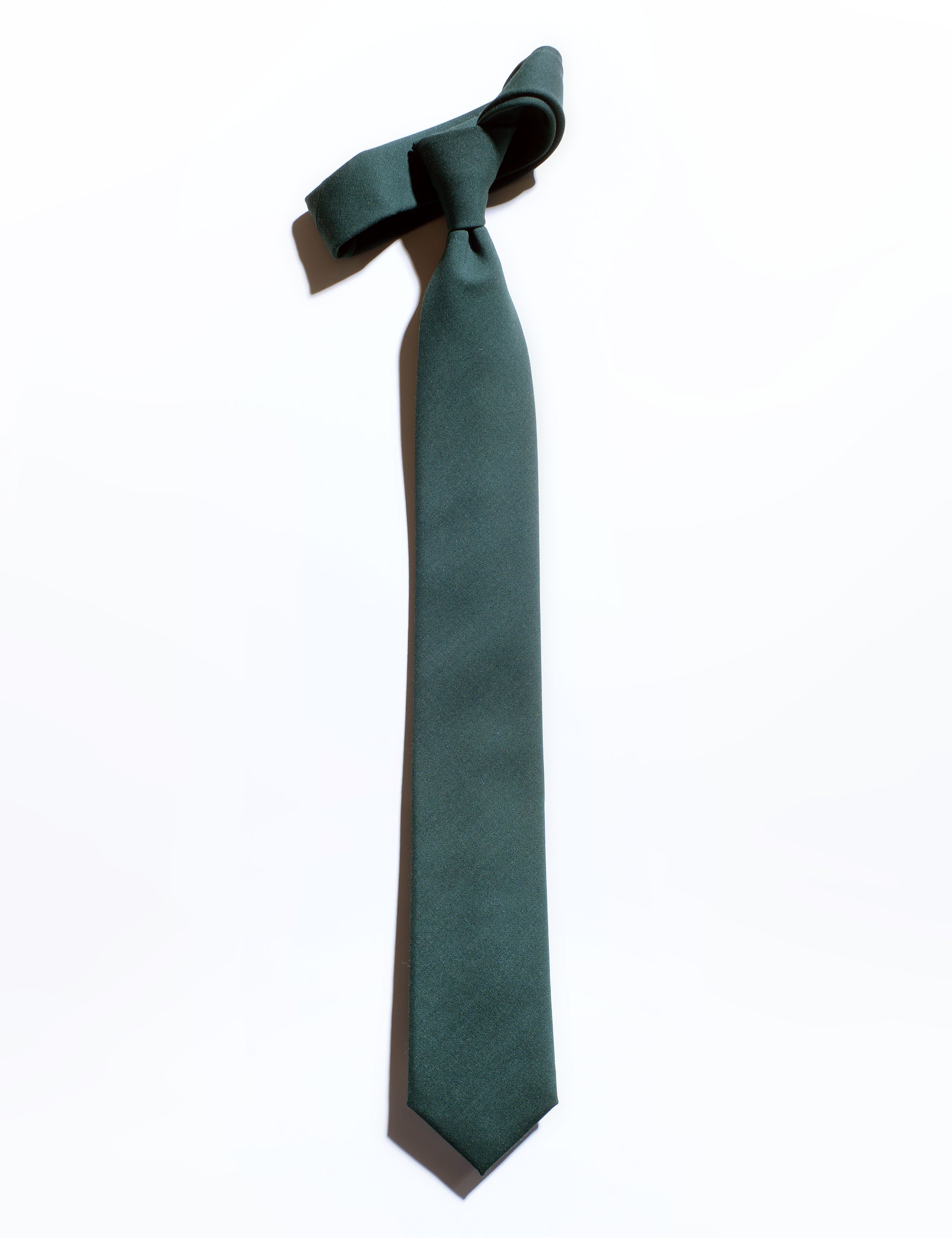 Wool Mohair Plainweave Tie Forest Green