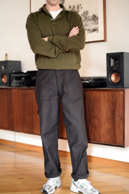 Orslow US Army Fatigue Trousers - Black on model