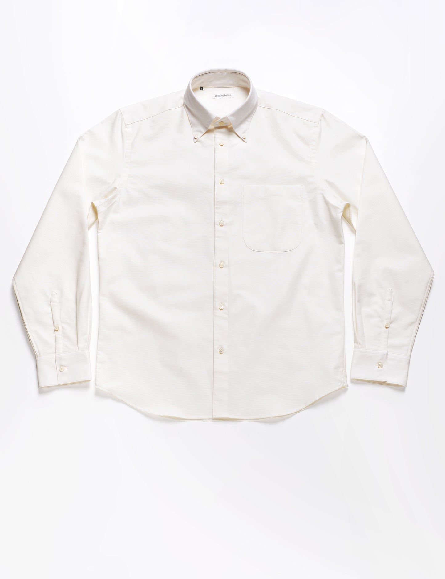 Brooklyn Tailors BKT14 Relaxed Shirt in Oxford - Natural White full length flat shot