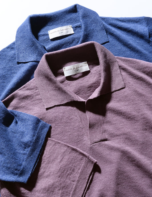 FINAL SALE: Linen/Cotton Skipper Polo - Rosa Antico