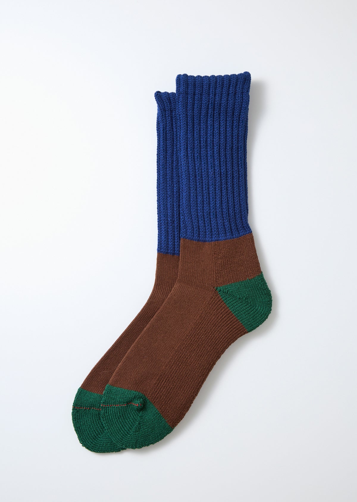 Multi Loose Pile Socks - Blue/Brown