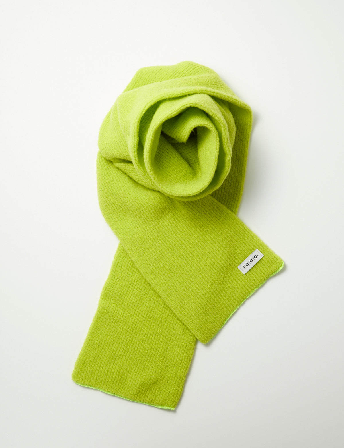 Merino Boucle Scarf - Lime