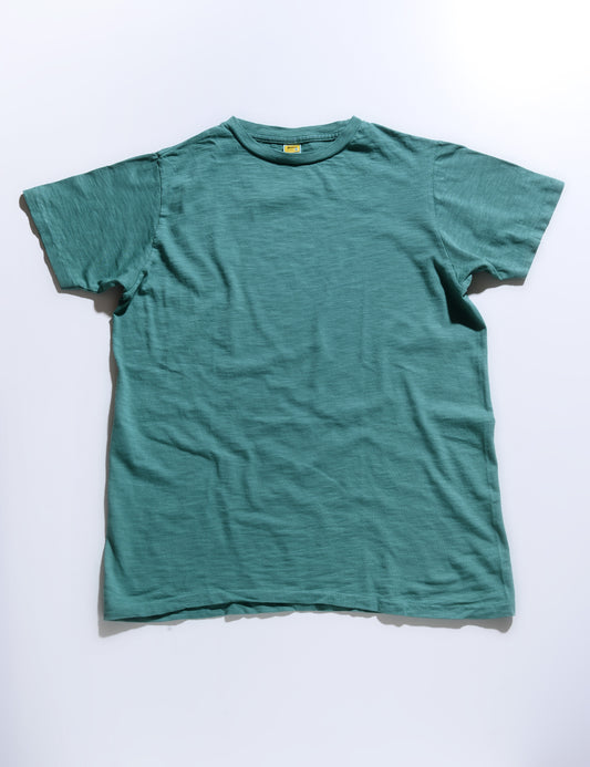Flat front shot of Velva Sheen Crewneck T-Shirt in Foggy Green