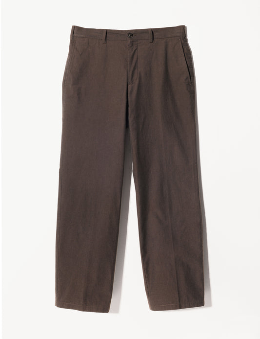 Brooklyn Tailors BKT36 Straight Leg Pant in Crisp Cotton Blend - Walnut full length flat shot
