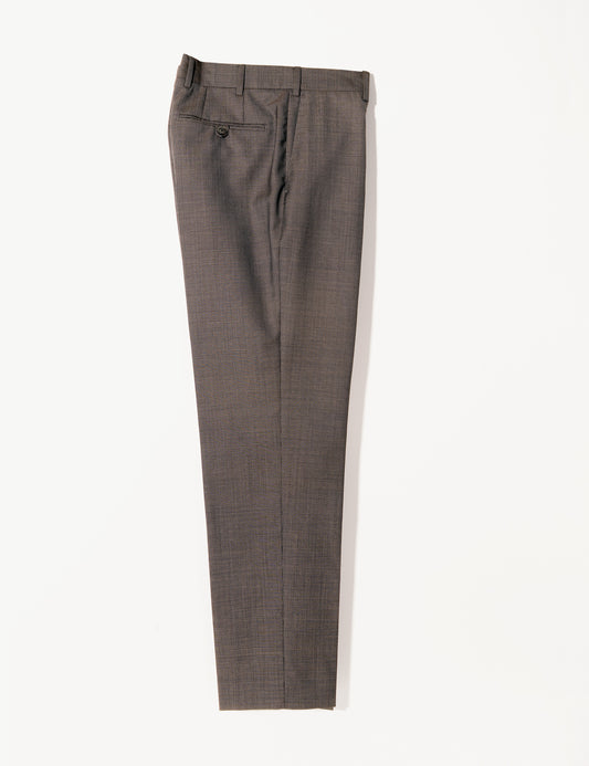 Brooklyn Tailors BKT50 Tailored Trousers in Wool Grid Weave - Iron Oxide full length flat shot