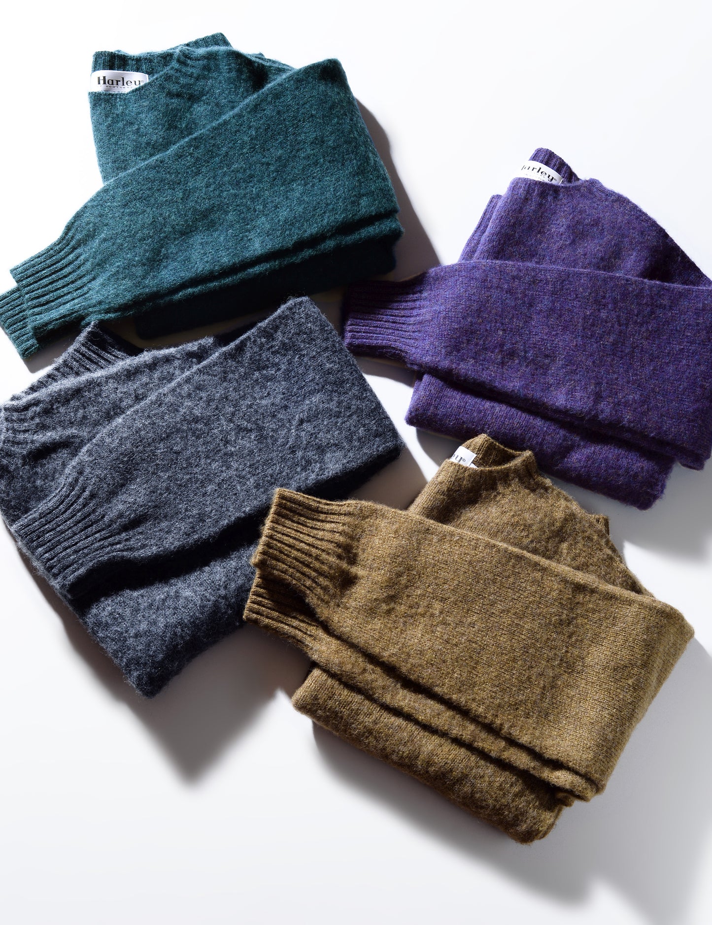 Classic Fit Shaggy Shetland Sweater - Warm Olive