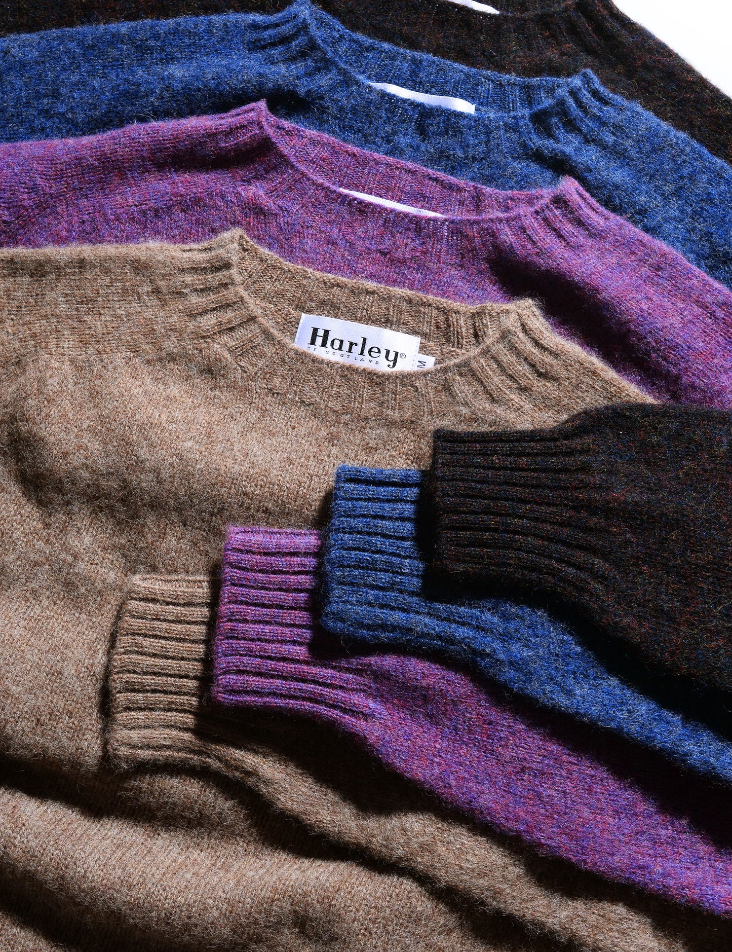 Classic Fit Shaggy Shetland Sweater - Denim