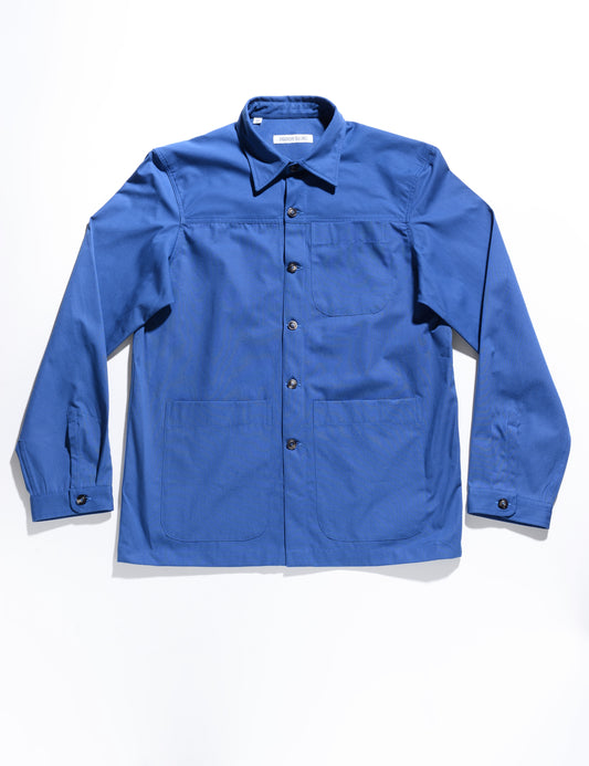 Full length flat shot of Brooklyn Tailors BKT15 Shirt Jacket in Crisp Cotton - Cobalt