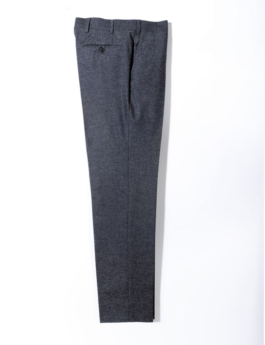 Full length shot of Brooklyn Tailors BKT50 Tailored Trousers in Flannel Tickweave - Deep Gray