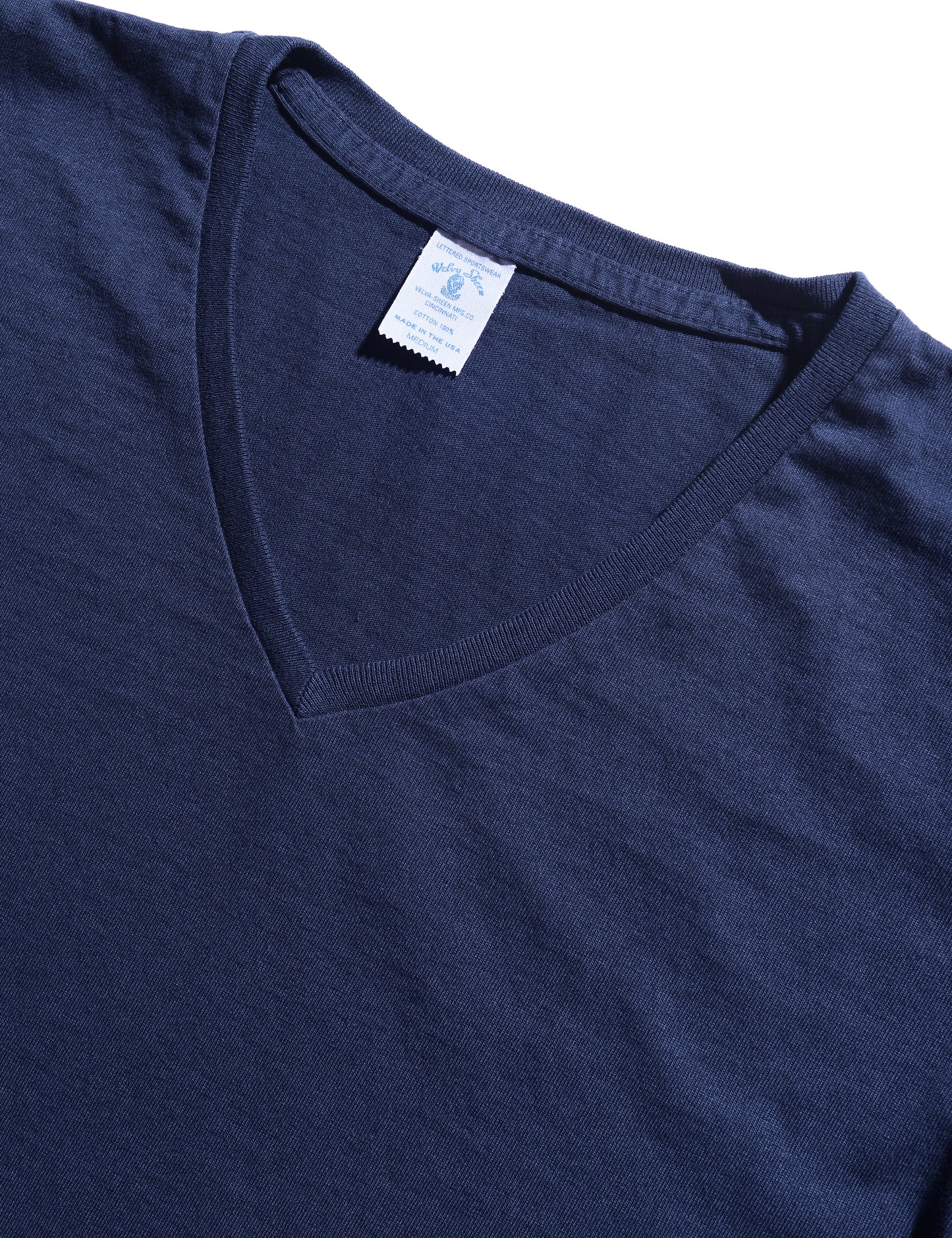 FINAL SALE: Short Sleeve V-Neck Tee in Navy