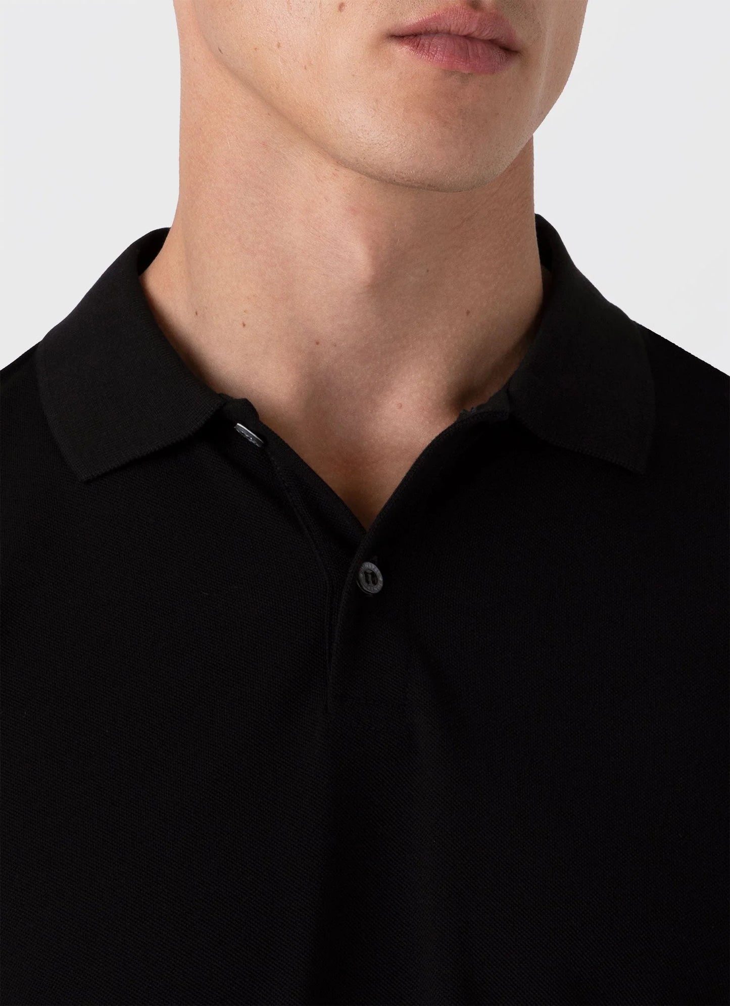 Short Sleeve Pique Polo - Black