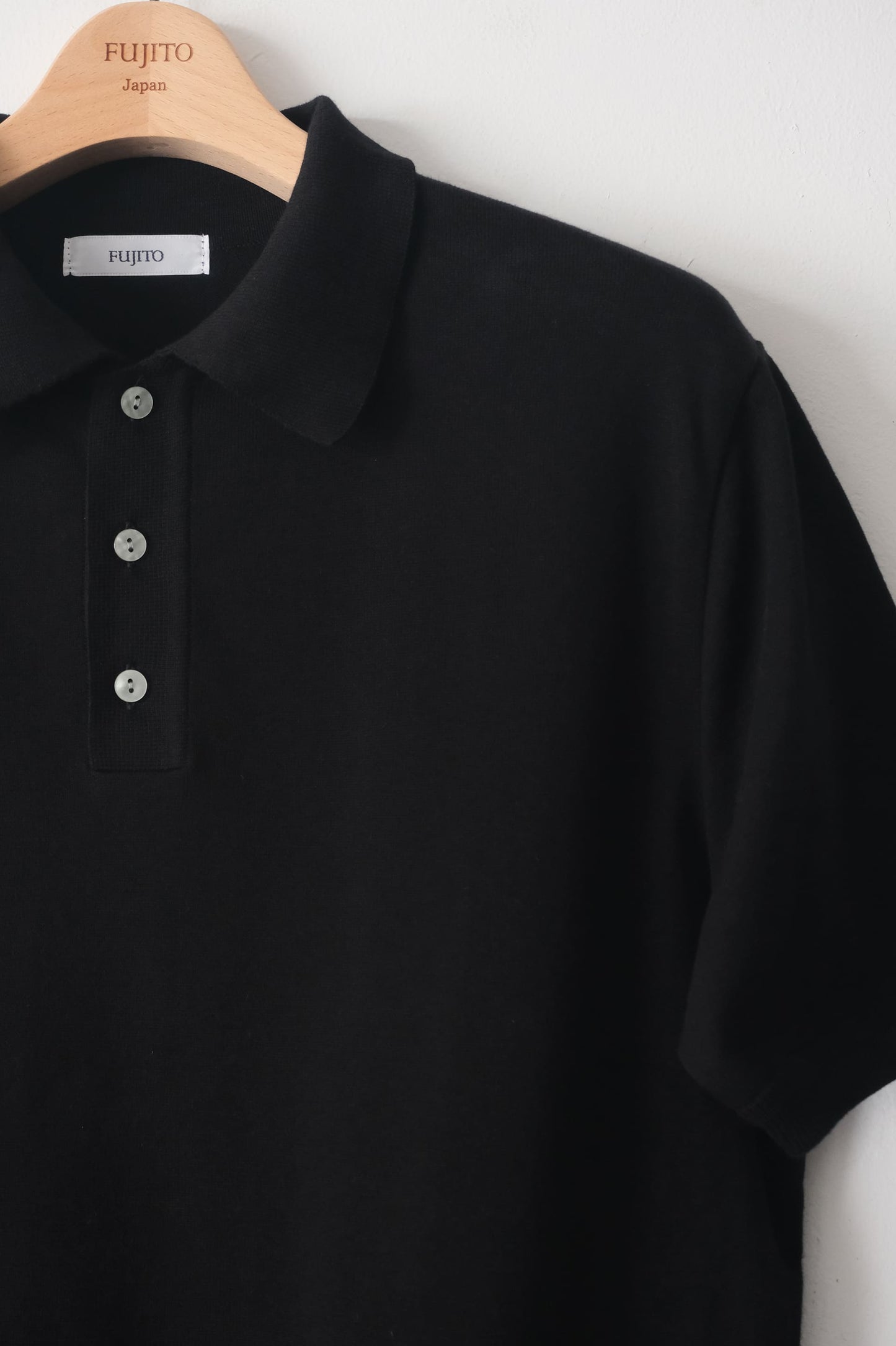 Easy Knit Polo in Black