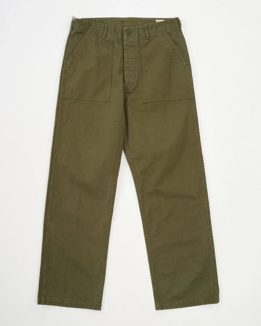 Herringbone Vintage Fit Fatigue Pants - Army Green