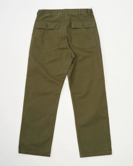 Herringbone Vintage Fit Fatigue Pants - Army Green