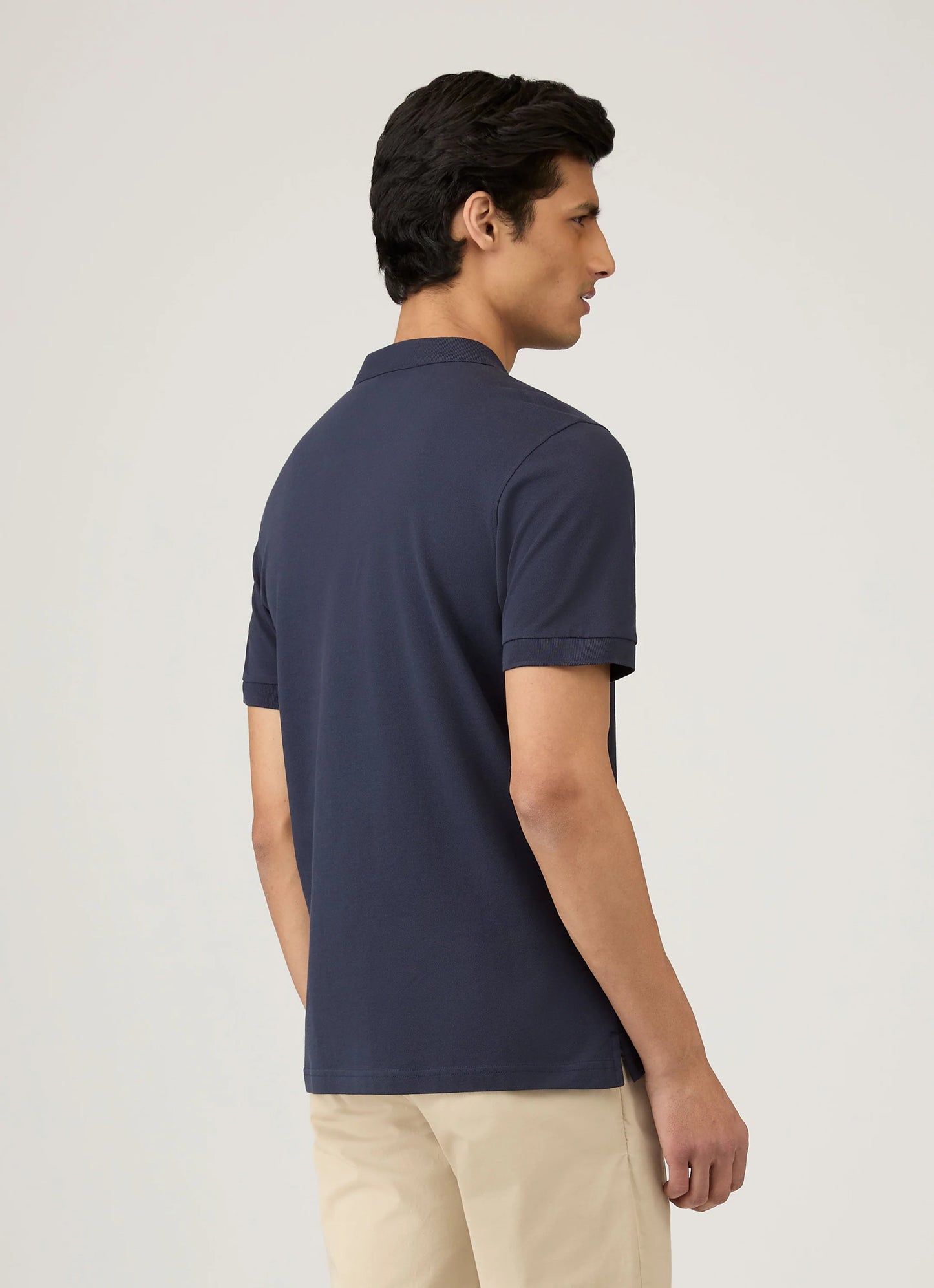 Short Sleeve Pique Polo - Navy