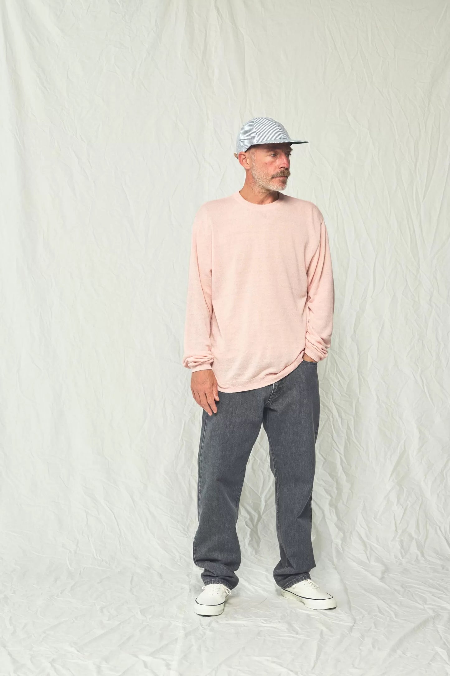 Cotton Linen Sweater - Pale Pink