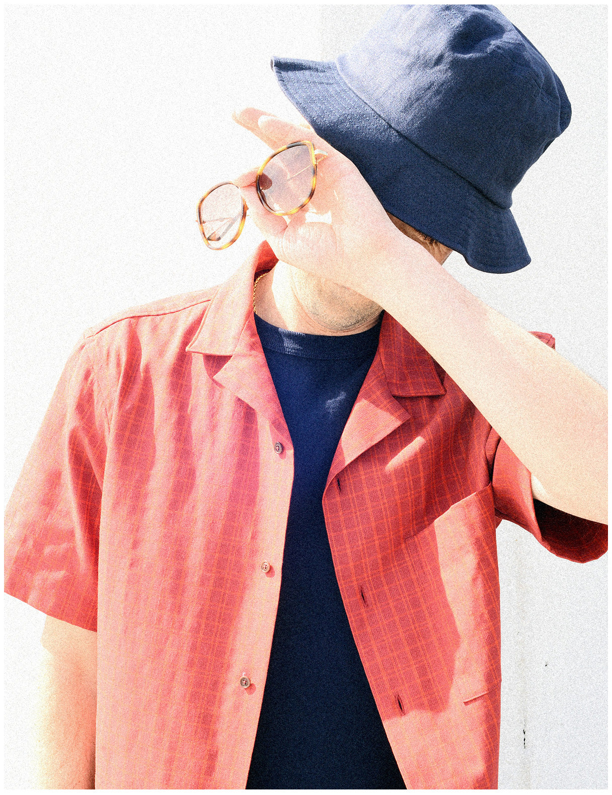 BKT18 Camp Shirt in Roman Check - Siena Red